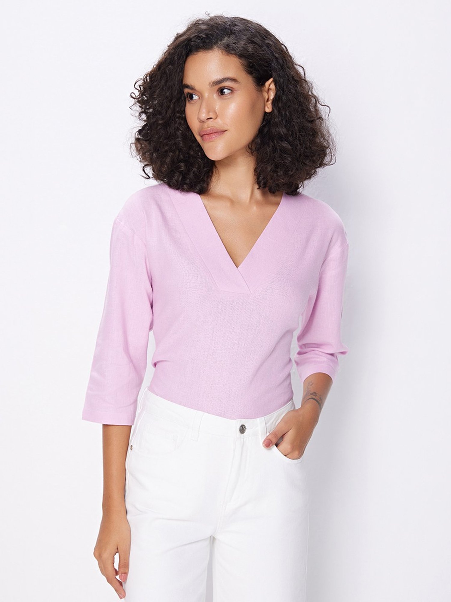 Cover Story Lavender Regular Fit Top