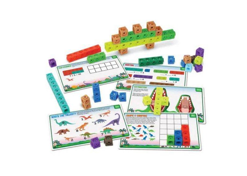 MathLink Cubes Kindergarten Math Activity Set Dino Time - Learning Resources
