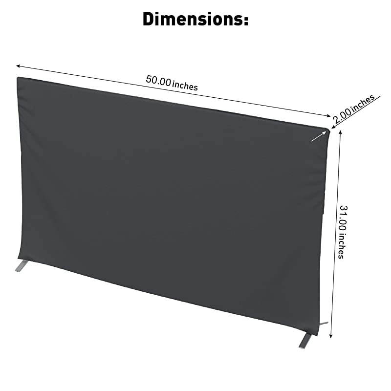 55 inch TV Cover Indoor Screen Protector for Flat Screen TV Clean Dust Cover Enclosure for Flatscreen Television Smart TVs Cloth Fabric Cover Size 50 x 31 inch Made in USA Black