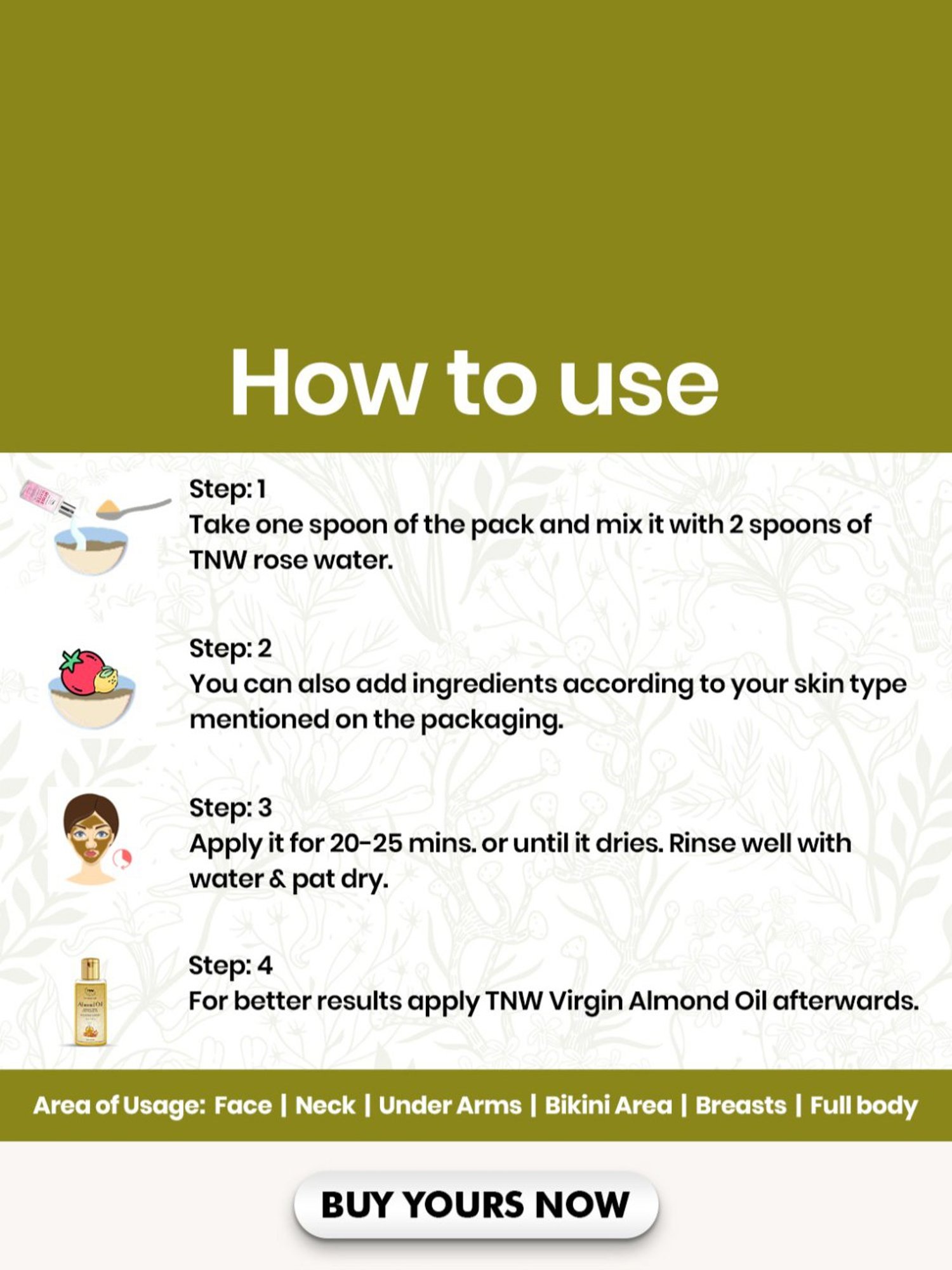 TNW-The Natural Wash De-Pigmentation & De-Tan Pack - 120 gm