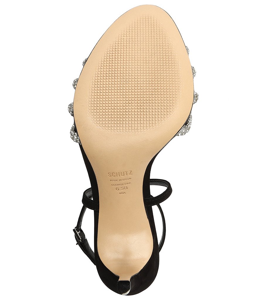 Schutz Knory Jewel Embellished Knotted Suede Dress Sandals