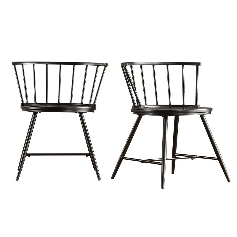 Set of 2 Norfolk Low Windor Dining Chair Wood/Black - Inspire Q