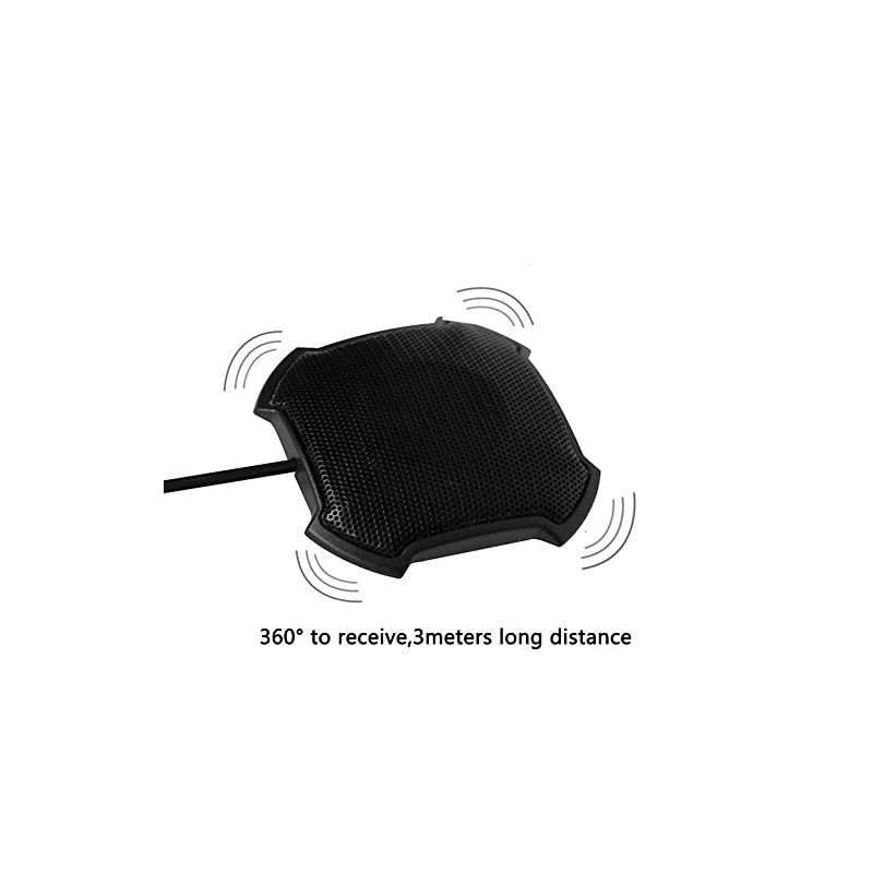 Microphone35mm Plug Stereo Desktop Mic Surface Mounted Mic for TeleconferencingTable Top Omnidirectional Condenser Boundary Computer Microphone forBlack