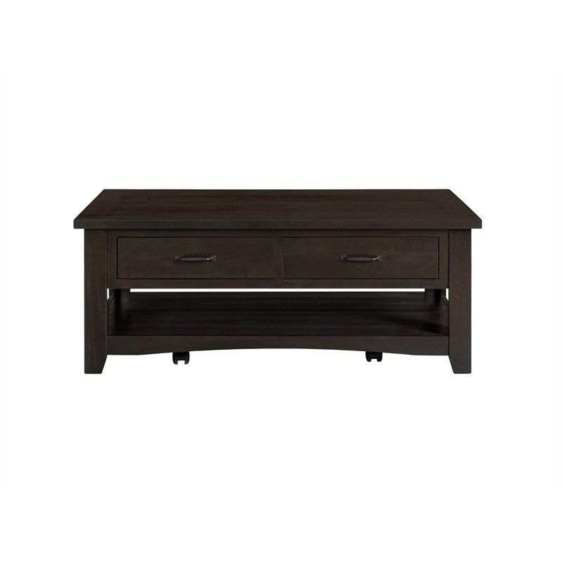 Ikiriya Nashville Solid Beige Wood Coffee Table Teak Finish
