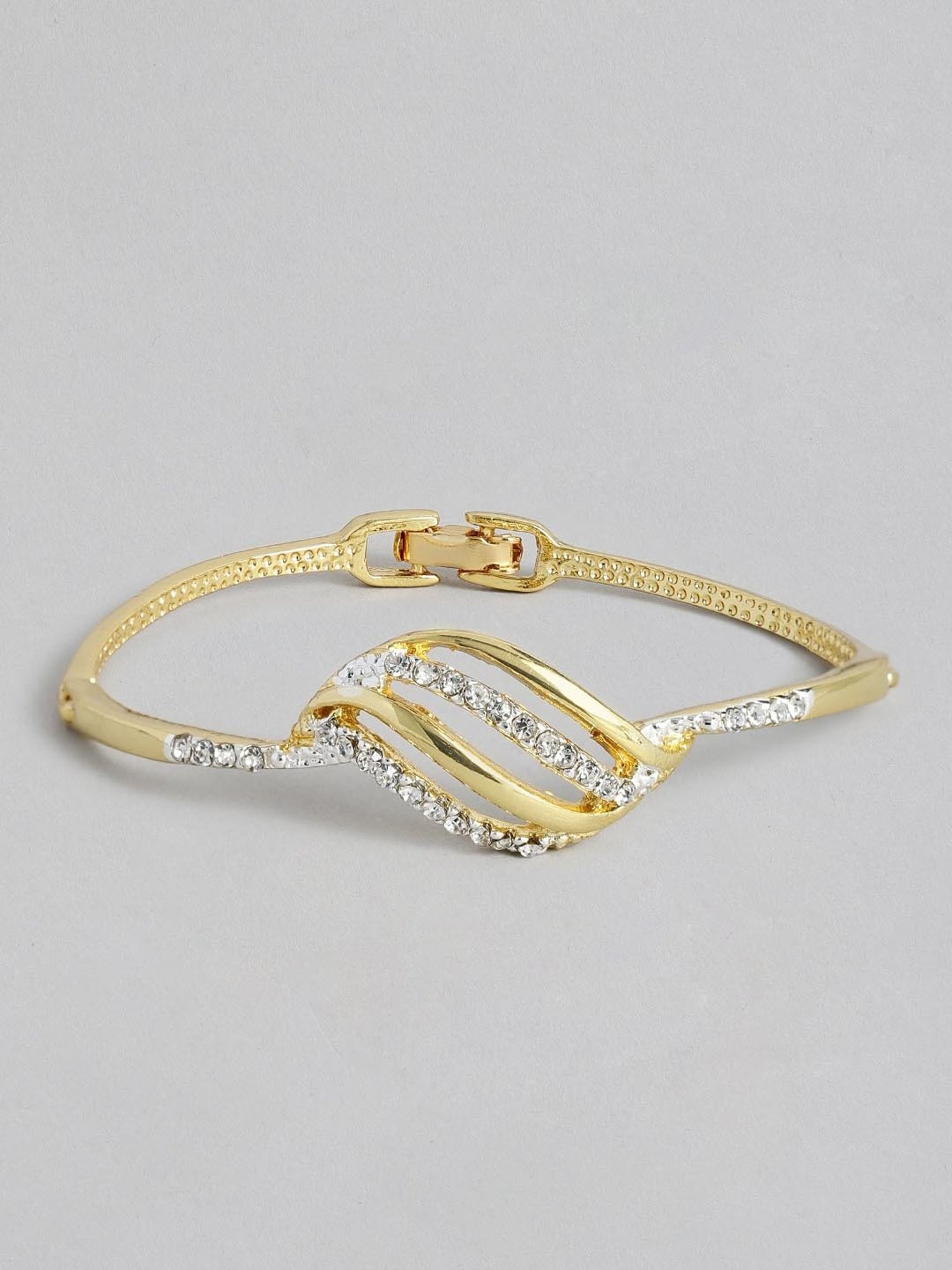 Estele Gold & Rhodium-Plated Bow Wave Bracelet with Austrian Crystals for Women