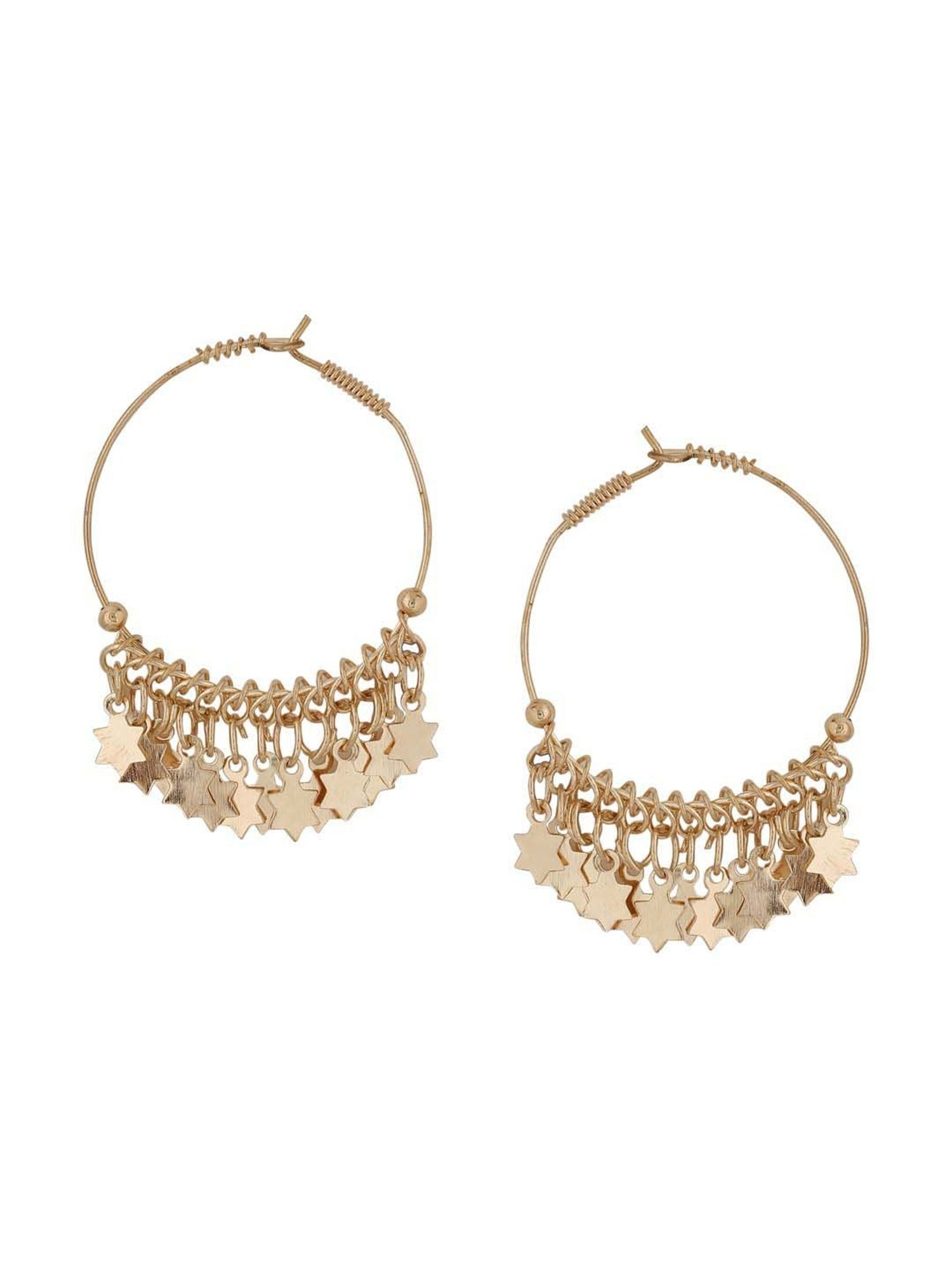 NVR Gold Plated Hoop Earrings for Women
