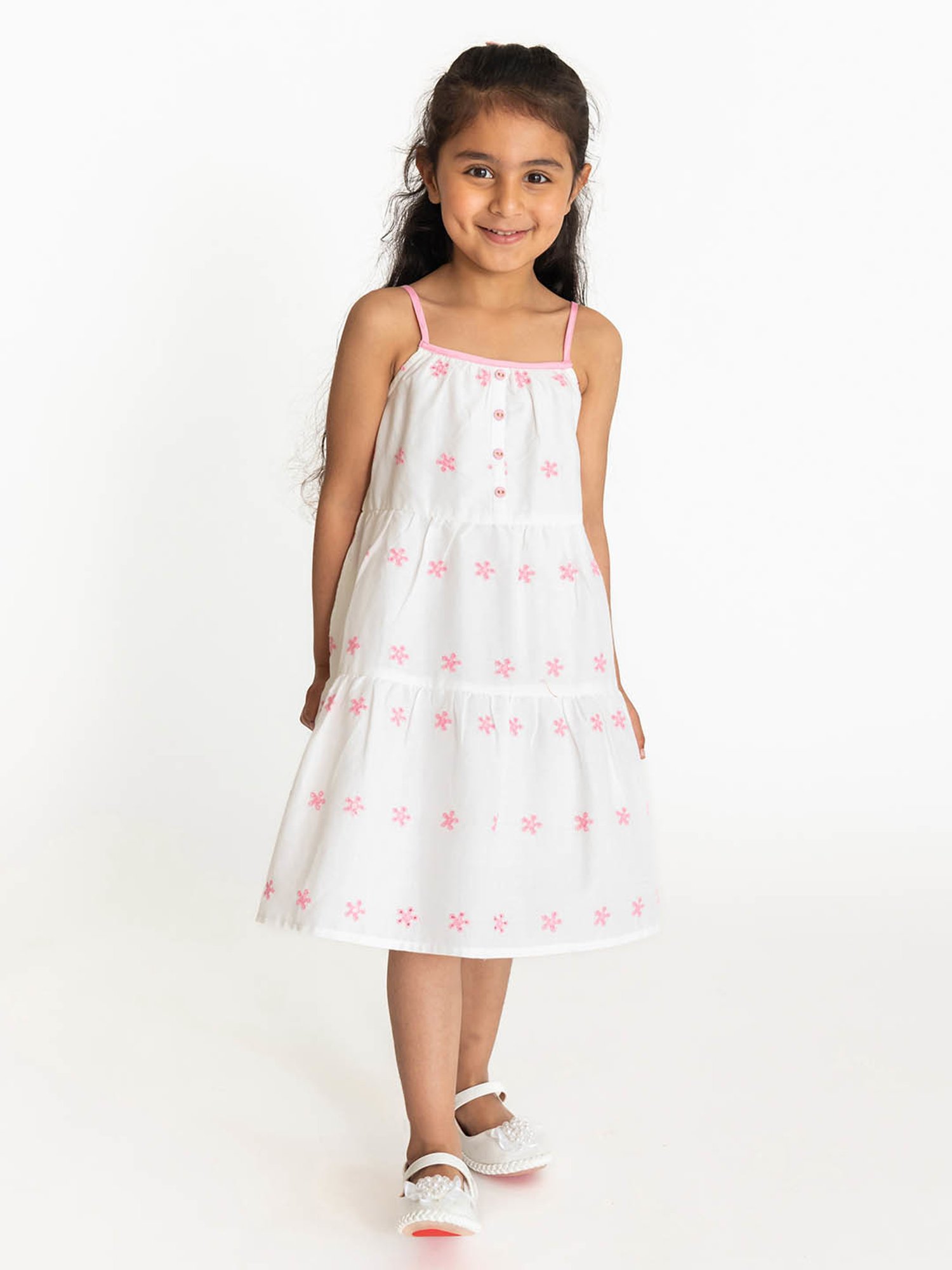 Campana Kids White Embroidered Dress