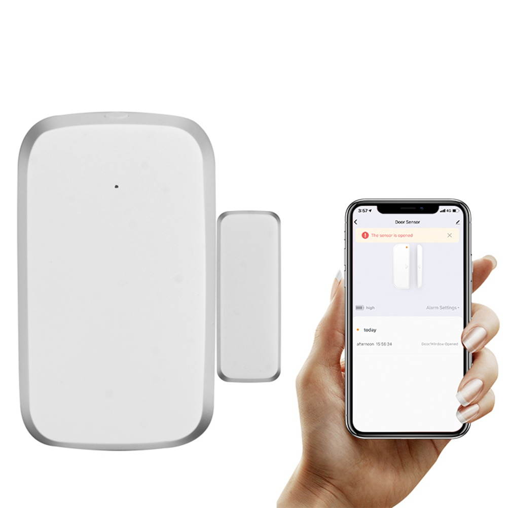 1 Set Magnetic Door Sensor Detector Intelligent ZigBee Door Sensor App Alerts Reminder for Home (White)