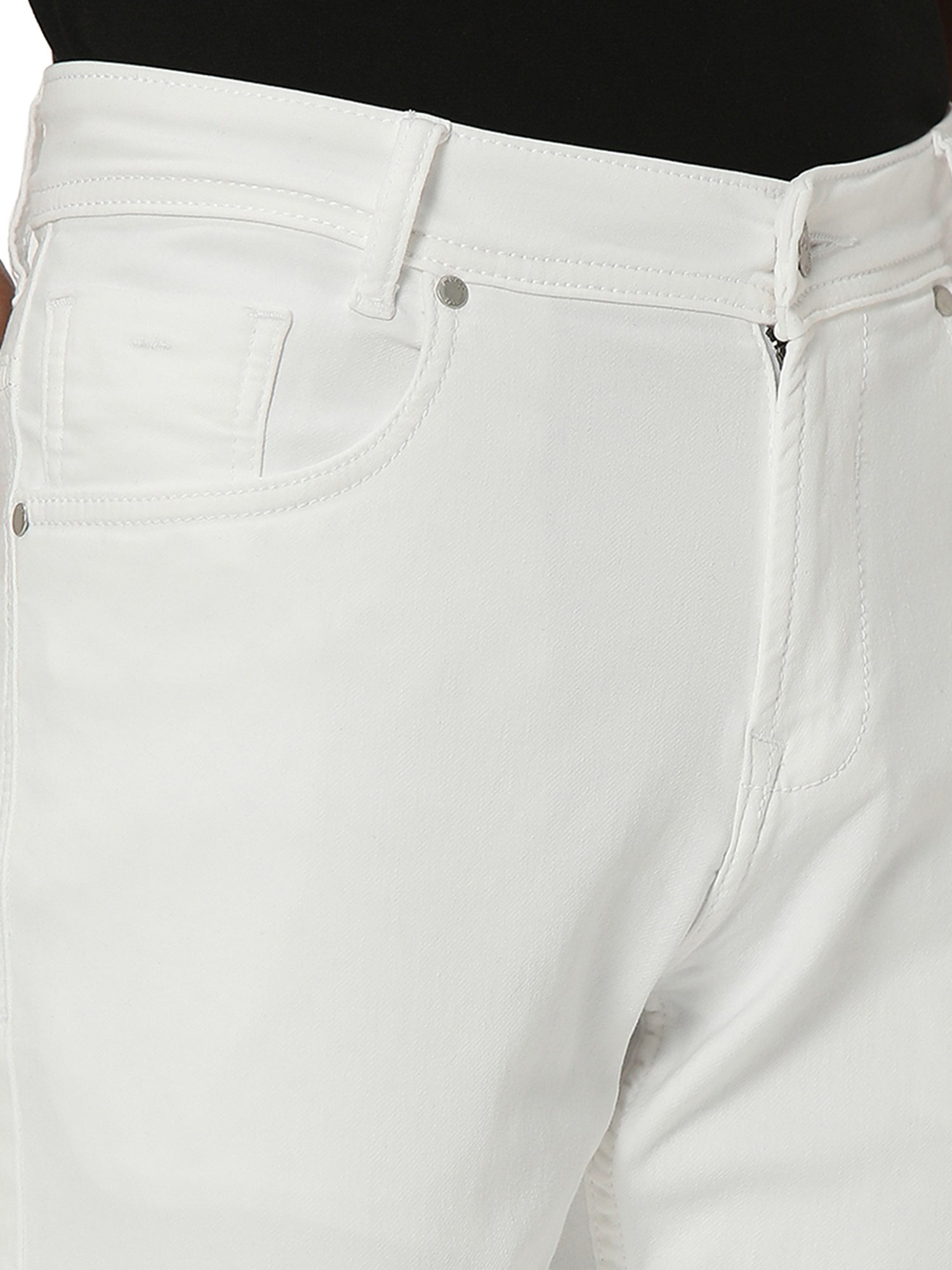 Mufti White Skinny Fit Lightly Washed Jeans