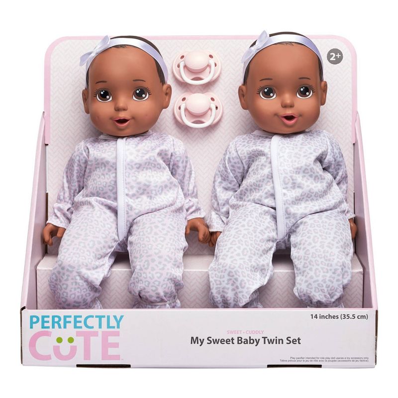 Perfectly Cute 14" My Sweet Baby Girl Doll Twin Set - Brunette with Brown Eyes