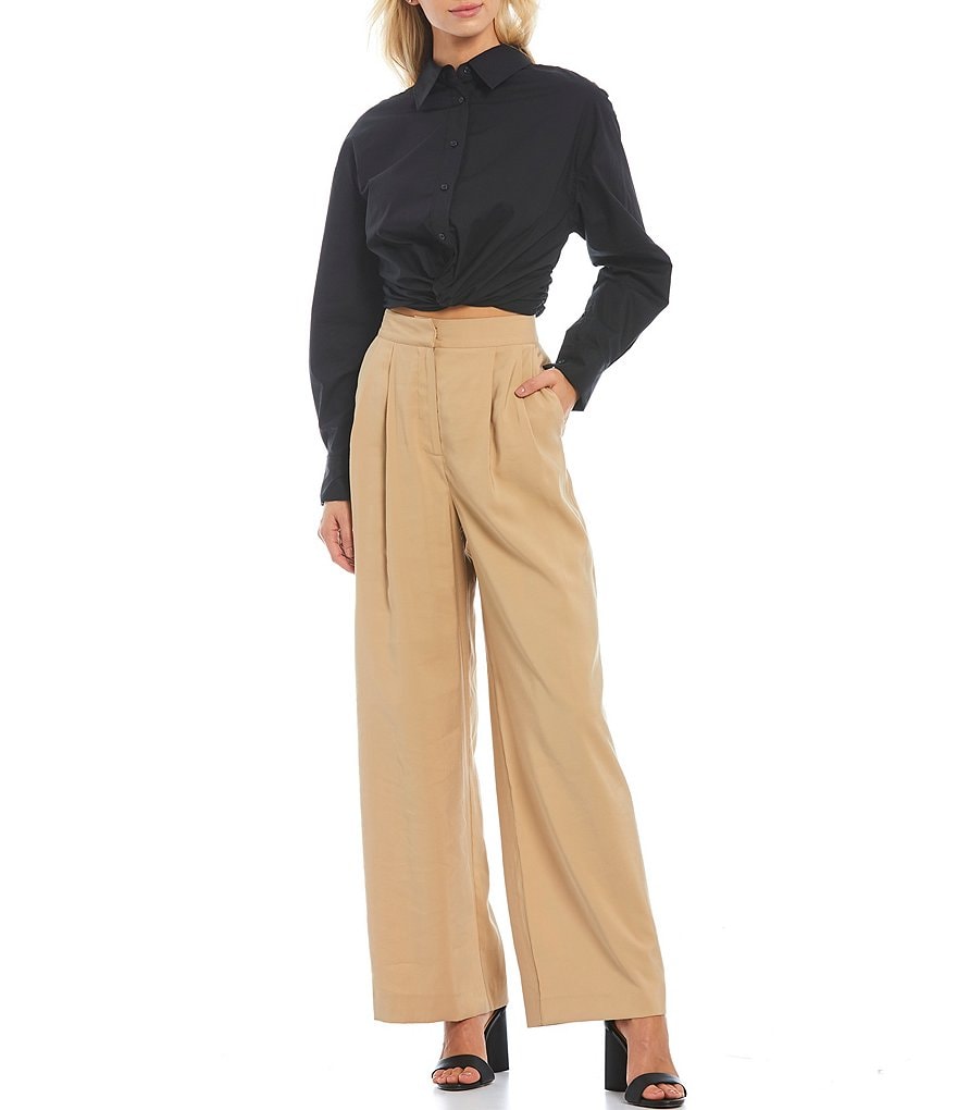 Gianni Bini Long Sleeve Point Collar Button Up Ashley Blouse