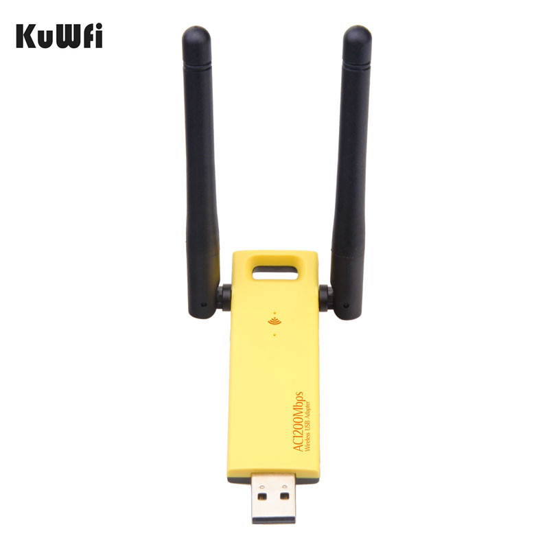 KuWFi USB Wireless Adapter AC 1200mbps USB WiFi Adapter Dual Band USB WiFi Adapter for Faster WiFi-Wireless Adapter for Desktop and Laptop-1200Mbps Dual Band-USB WiFi Antenna for Better