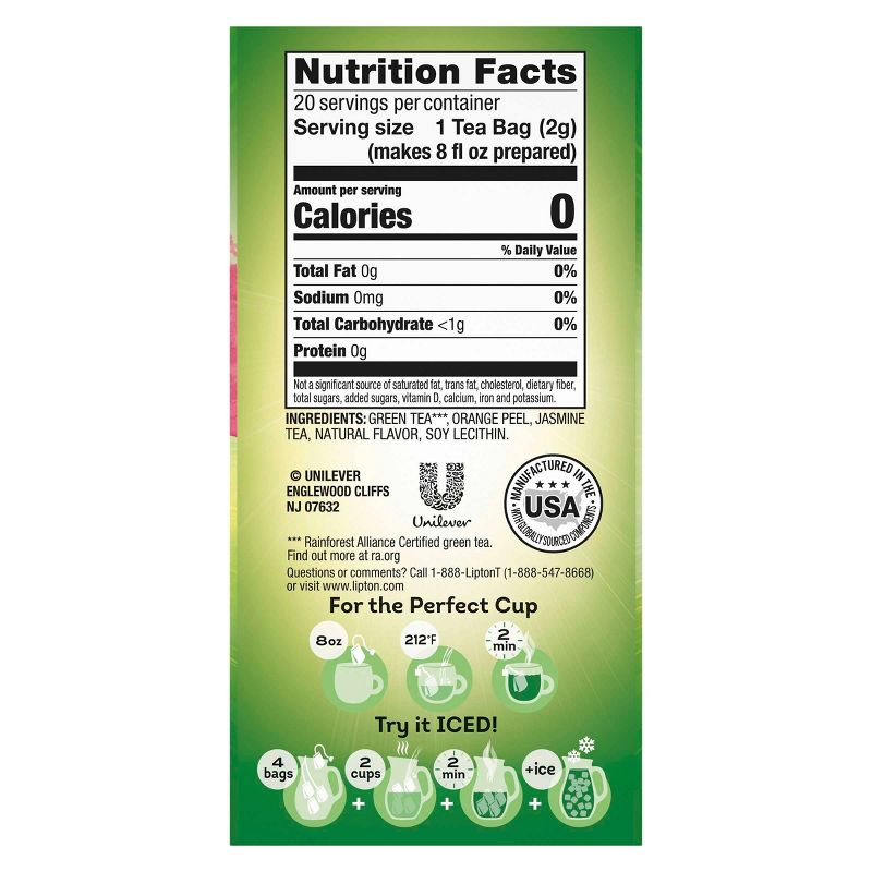 Lipton Orange Passionfruit Jasmine Green Tea - 20ct