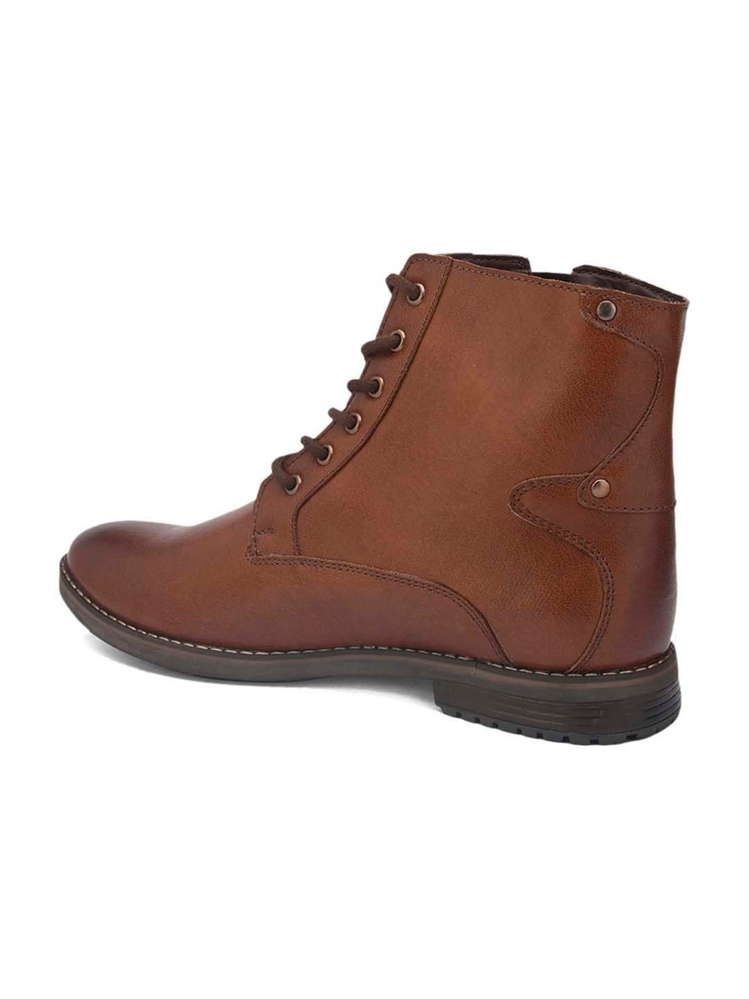 El Paso Men's Brown Derby Boots