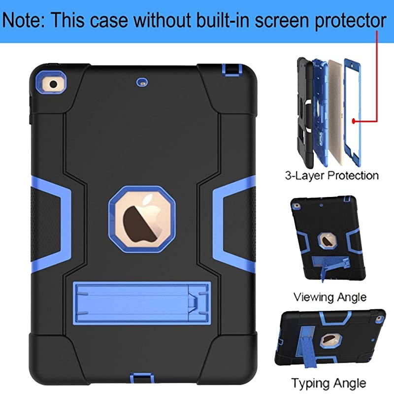 iPad 102 Case 2020 iPad 8th Generation Case2019 iPad 7th Generation Case Shockproof Rugged Protective Case with Kickstand Black