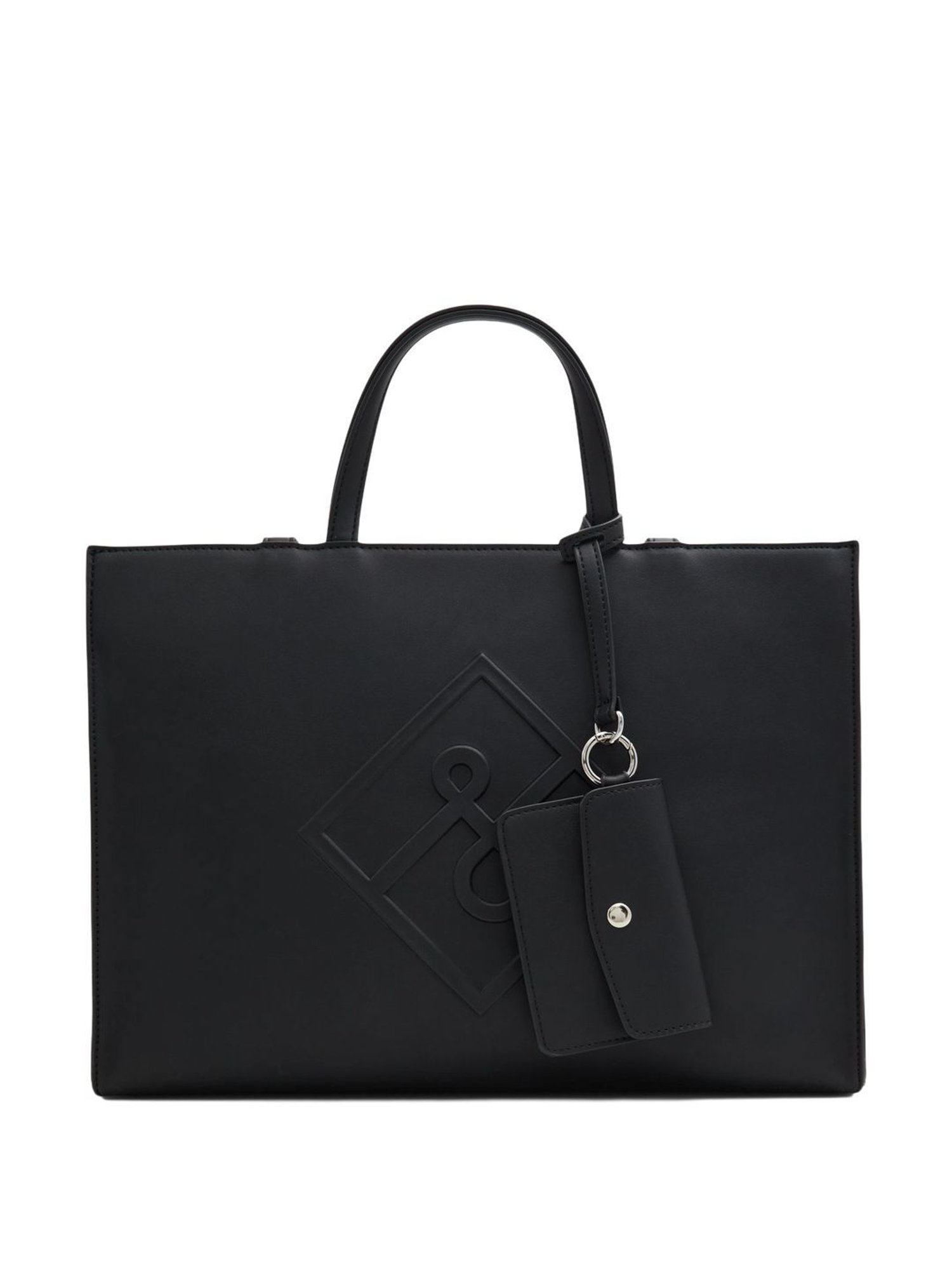 Call It Spring Black Textured Large Tote Handbag
