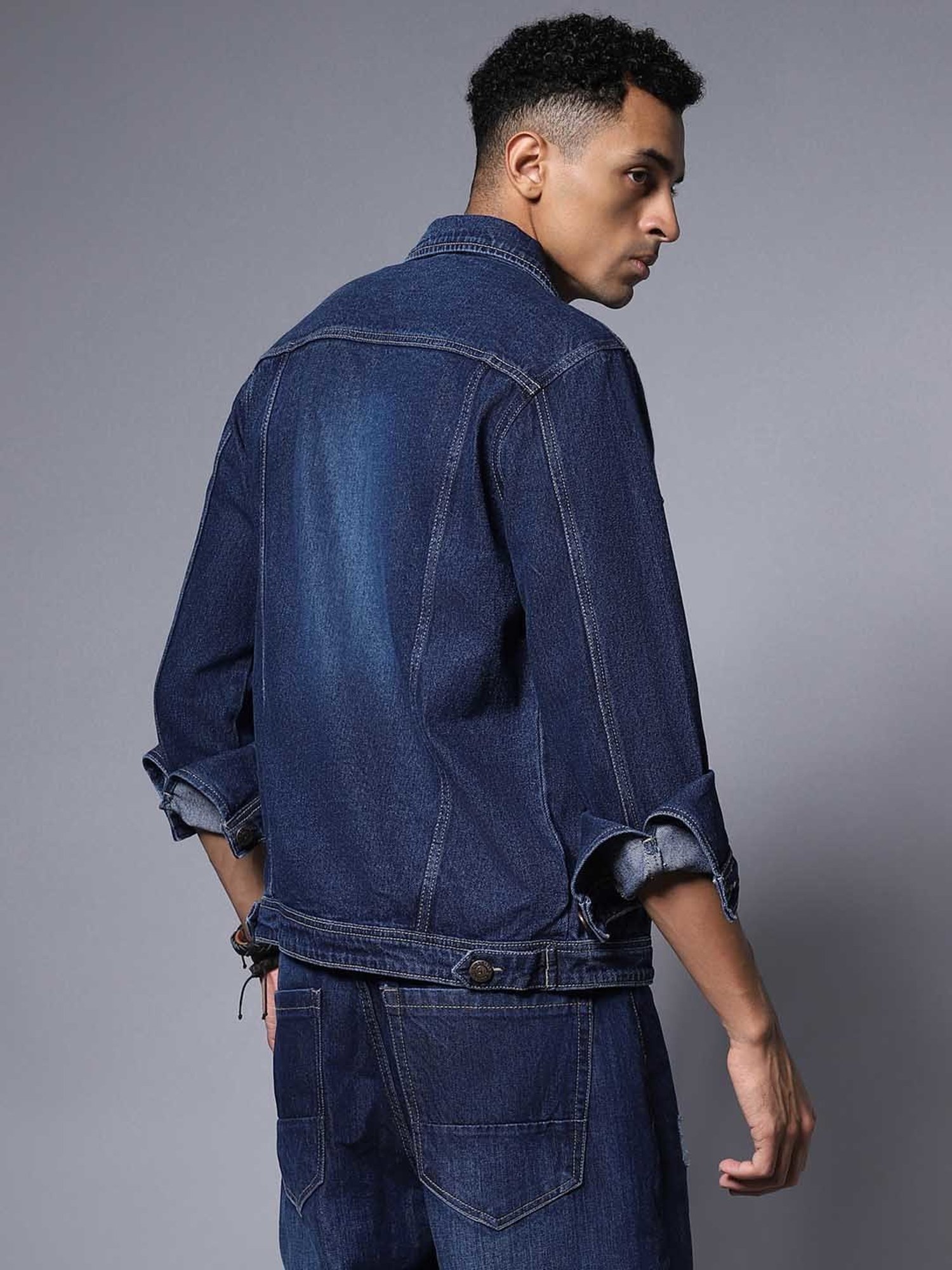 High Star Dark Blue Regular Fit Denim Jacket