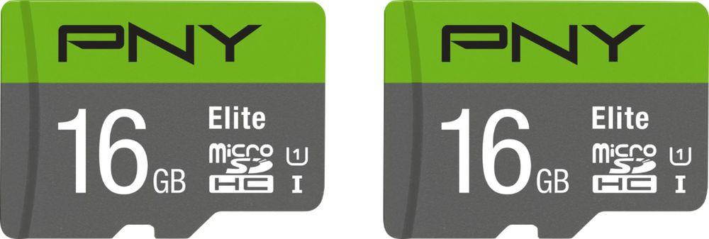 pny 16gb elite class 10 u1 microsdhc flash memory card 2pack psdu16gx2u185gwge