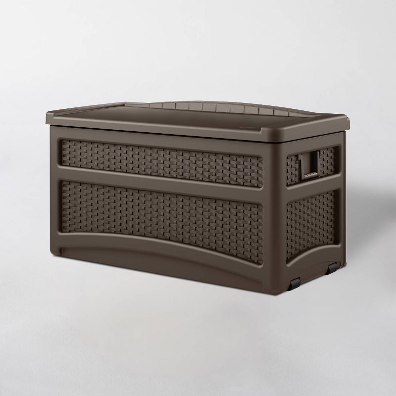 73gal Resin Deck Box With Seat Brown - Suncast