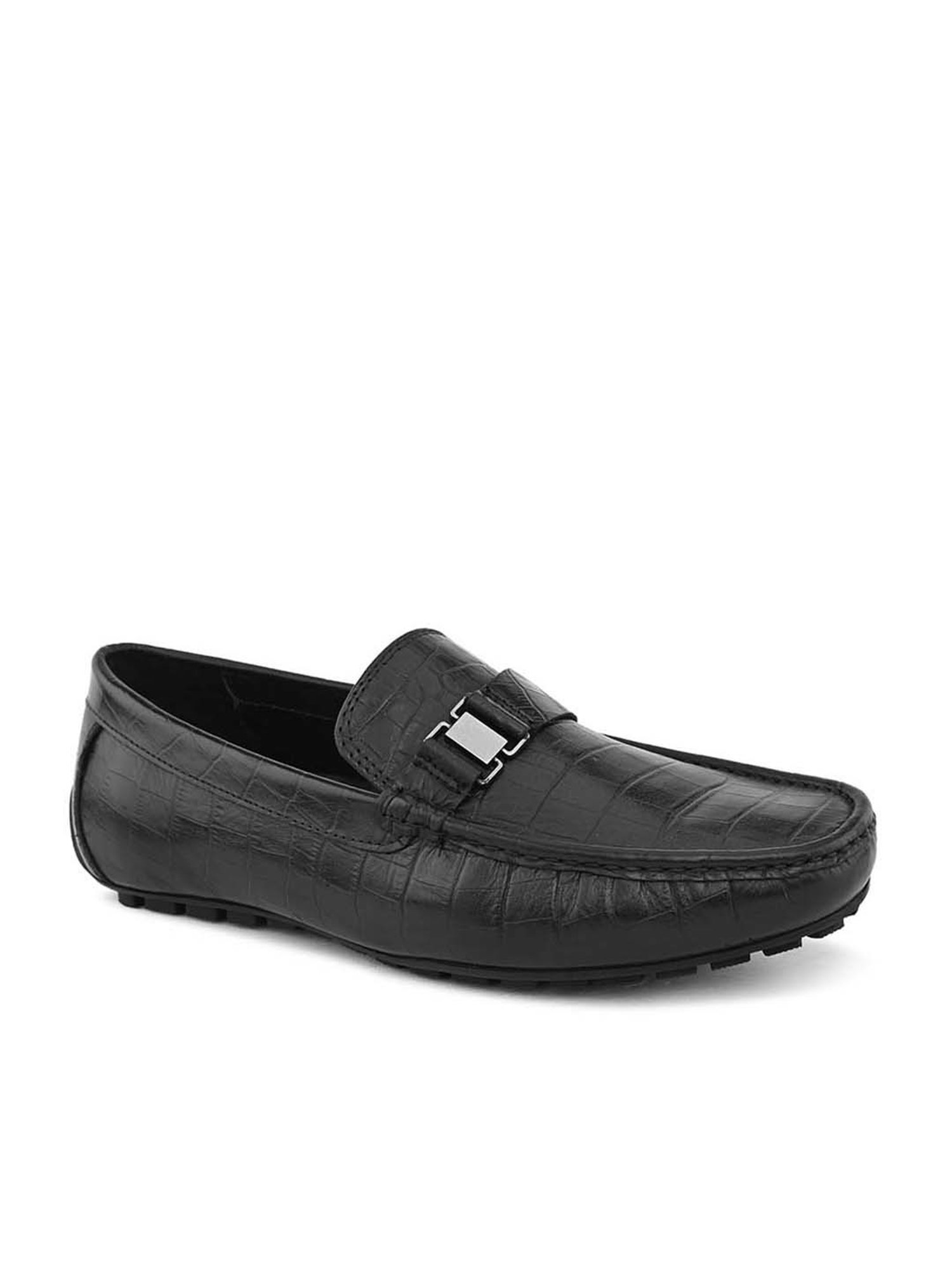 Pelle Albero Men's Black Casual Loafers