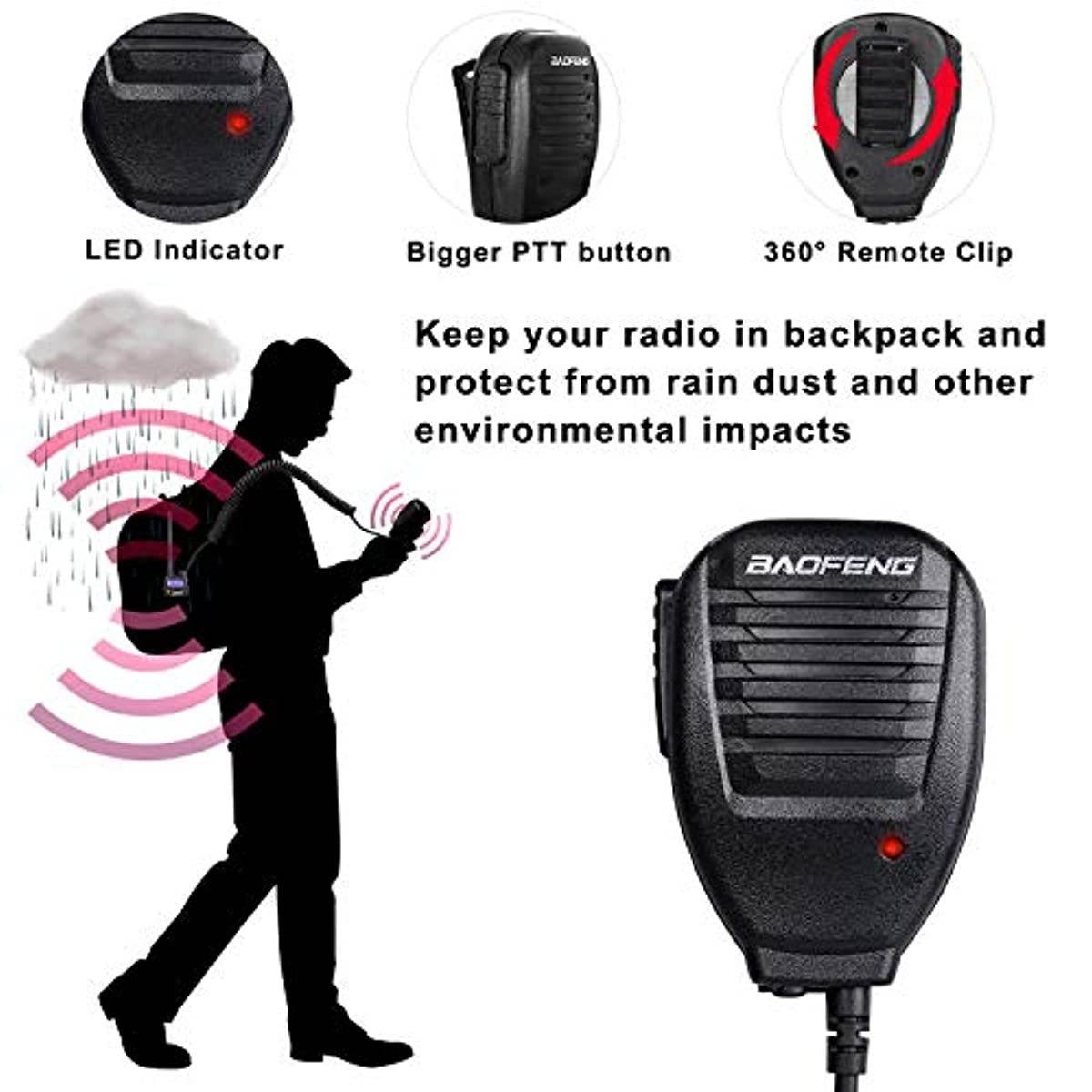 BaoFeng Radio UV-5R Ham Radio (6 Pack) + 1pcs TIDRADIO Driver Free Programming Cable + 6pcs TD-771 Antennas and Radio Mics + 12pcs 1800mAh Batteries BaoFeng Walkie Talkie