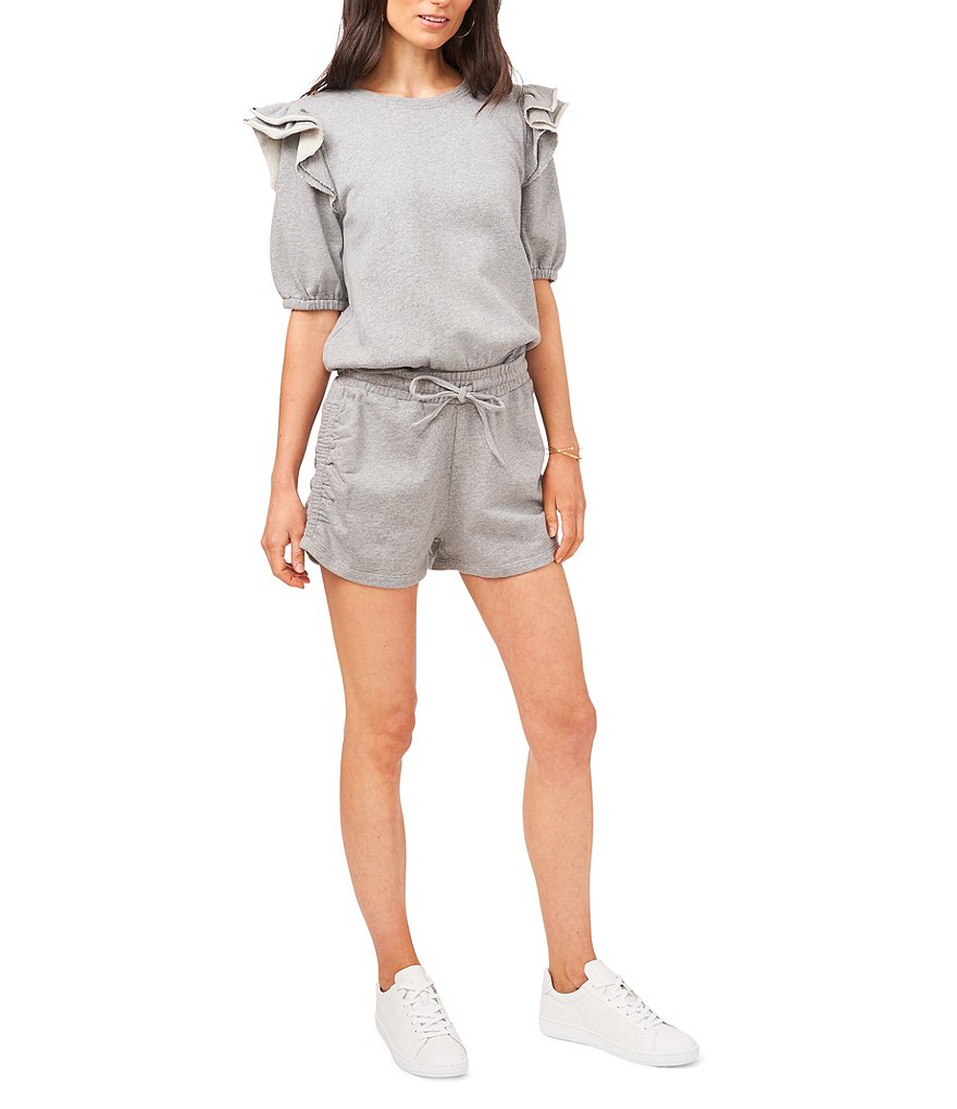 1. STATE Ruched Side Seam Coordinating Knit Shorts