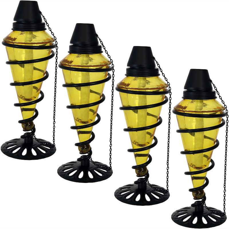 5.5" Petite Lantern Metal Table Torch Black - TIKI