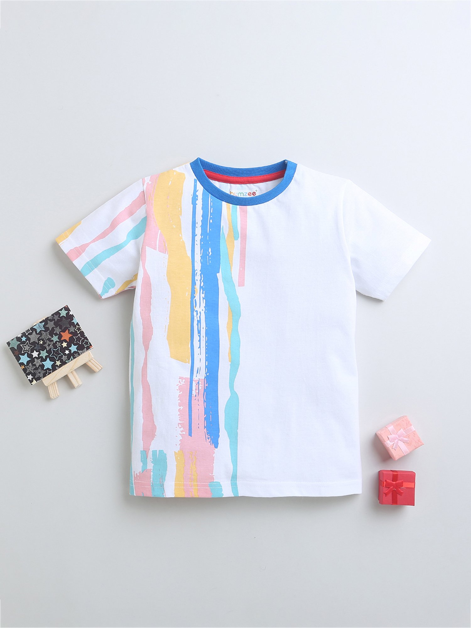 Bumzee Kids White Printed T-Shirt