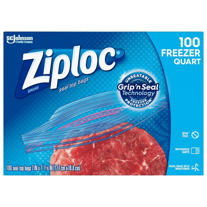 Ziploc Grip N Seal Super Mega Pack Freezer Quart - 100ct