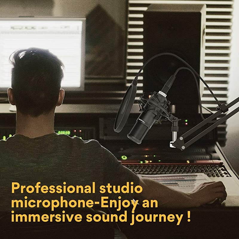 XLR Condenser Microphone Kit  AU-PM320S Professional Cardioid Vocal Studio Recording Mic for Streaming, Voice Over, Vocal, Home-Studio