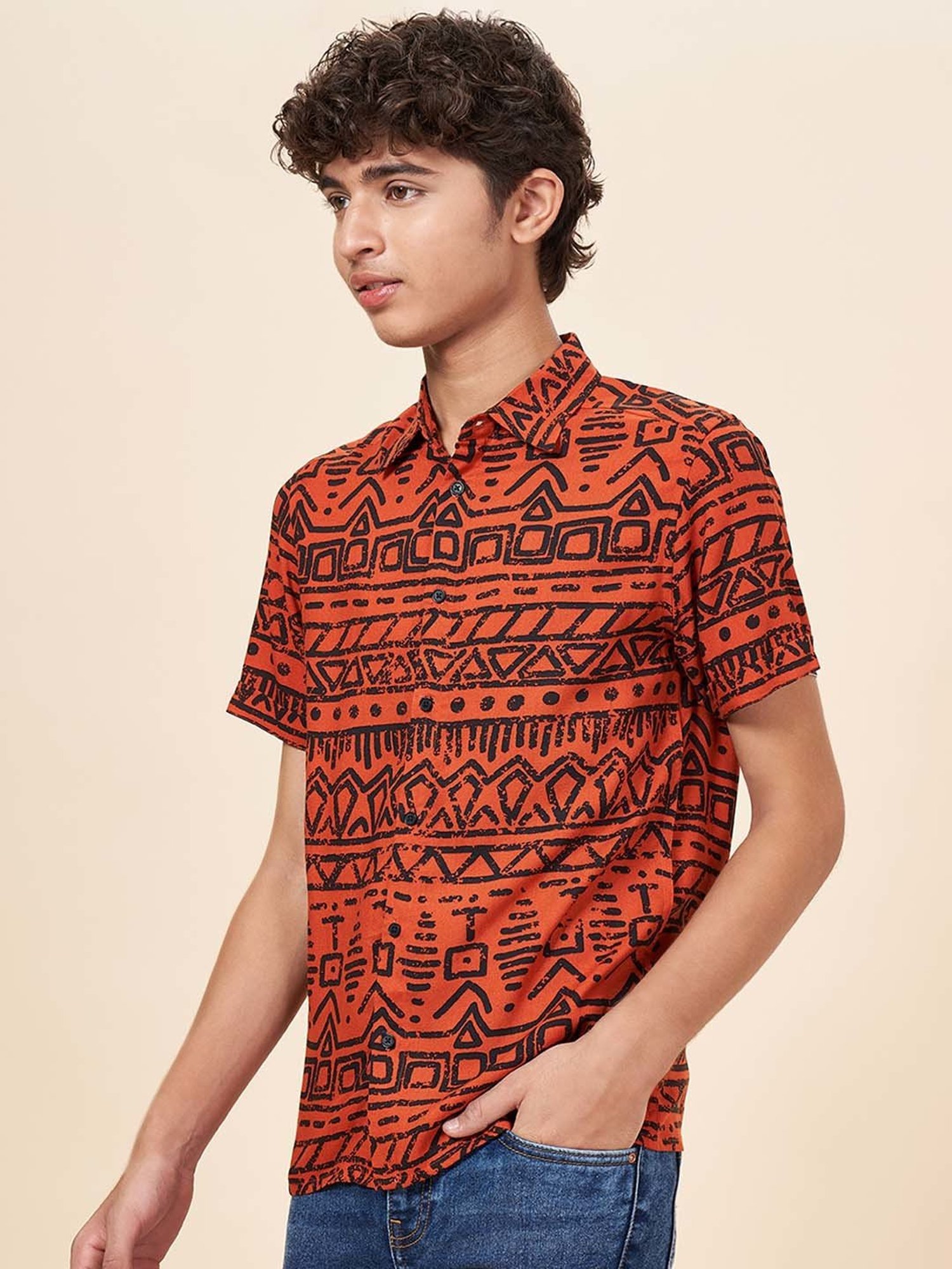Coolsters by Pantaloons Kids Rust Printed Shirt