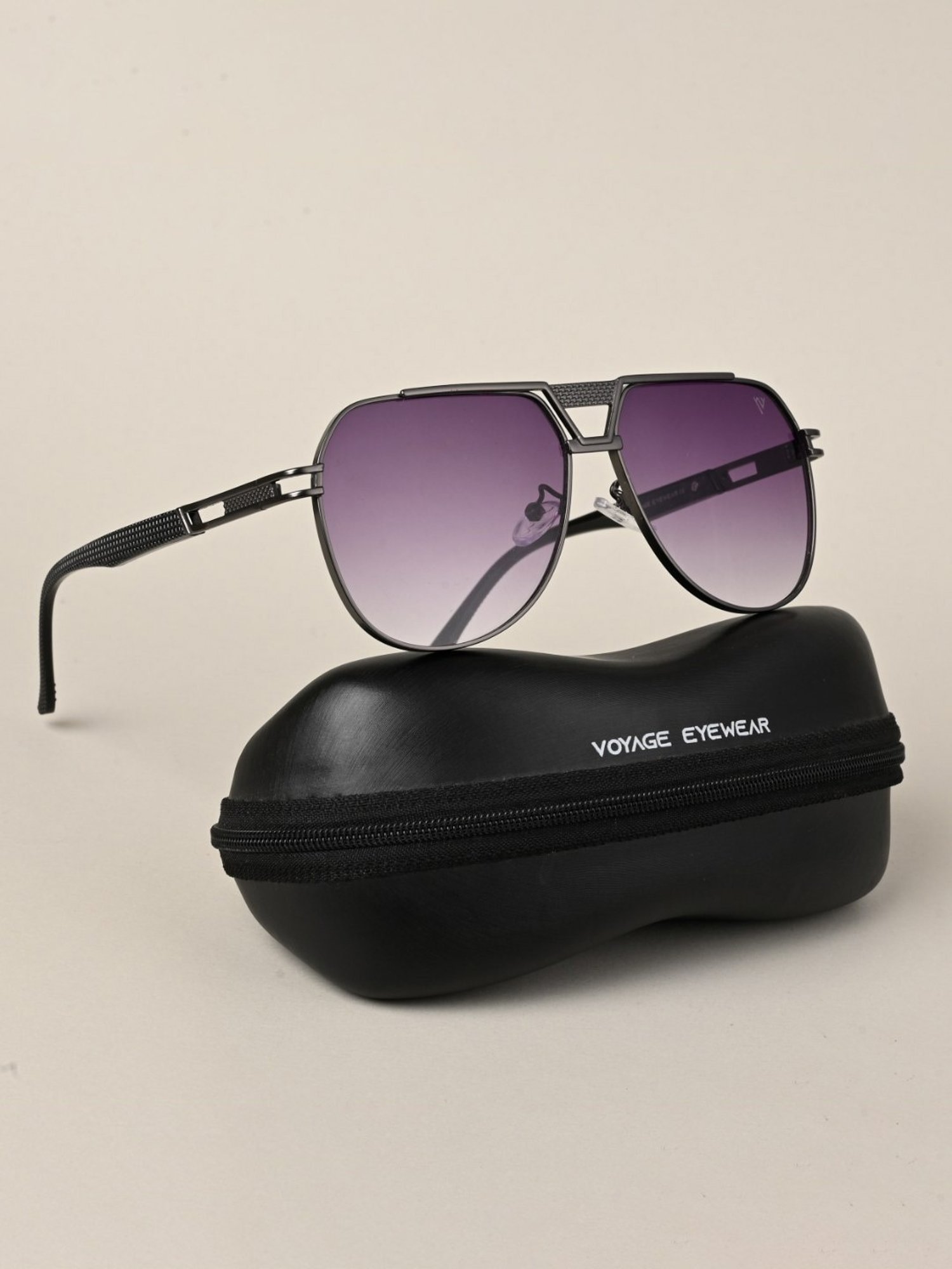 Voyage Purple Aviator UV Protection Unisex Sunglasses