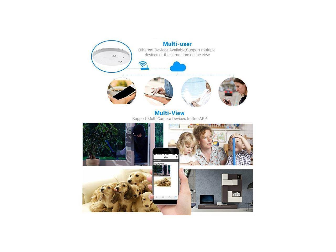 WiFi Hidden Camera Spy Camera Smoke Detector, DareTang HD 1080P Motion Detection Activated Mini Video Recorder Security Cameras for iPhone,Android and PC