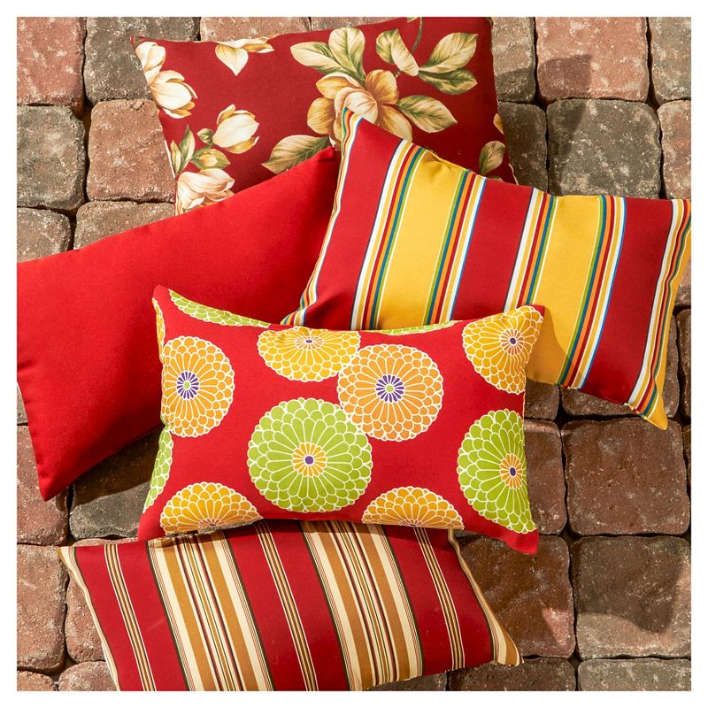 Set of 2 Roma Stripe Outdoor Rectangle Throw Pillows - Kensington Garden