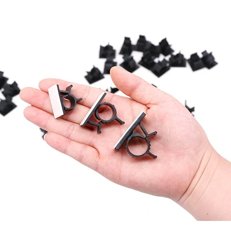 100Pcs 3 Sizes Adjustable Multipurpose SelfAdhesive Cable Clips Wire Clamps Cord Holders Cable Organizers for Cord Management