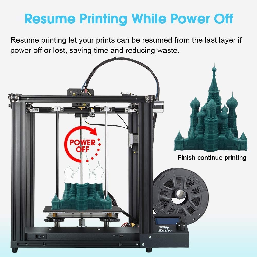 Creality Official Ender 5 Pro 3D Printer with Silent Mainboard Pre-Installed,Capricorn Tube, Metal Exruder,220 * 220 * 300mm Build Volume, Removable Platform, Dual Y-Axis, Modular Design