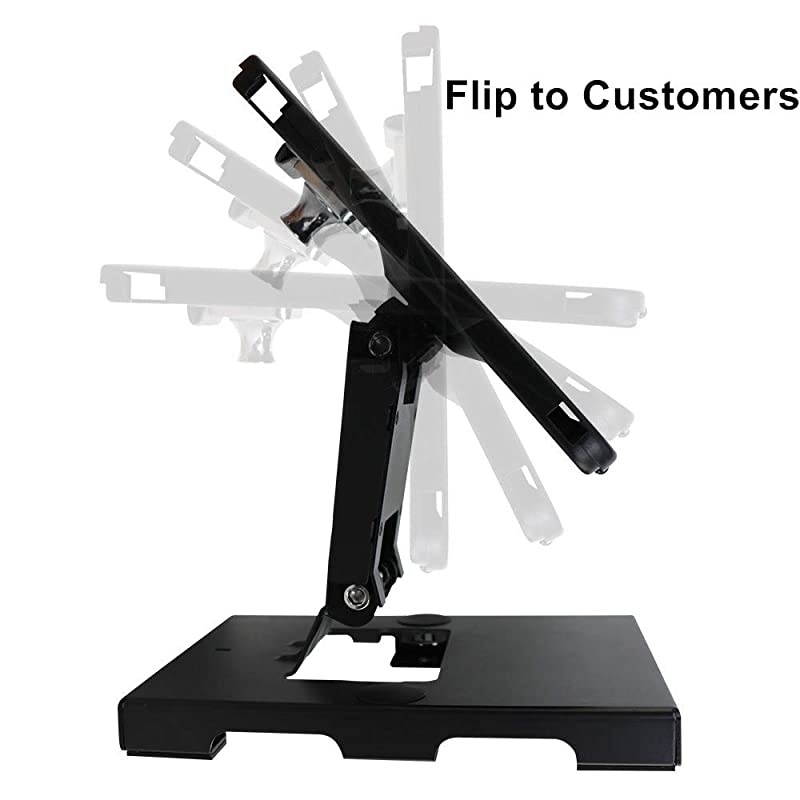 Desktop amp Wall Mount AntiTheft Security Kiosk POS Stand Holder Enclosure for Tablets Compatible with iPad 234 iPad air iPad air 2 iPad 97quot FlipampRotate Design