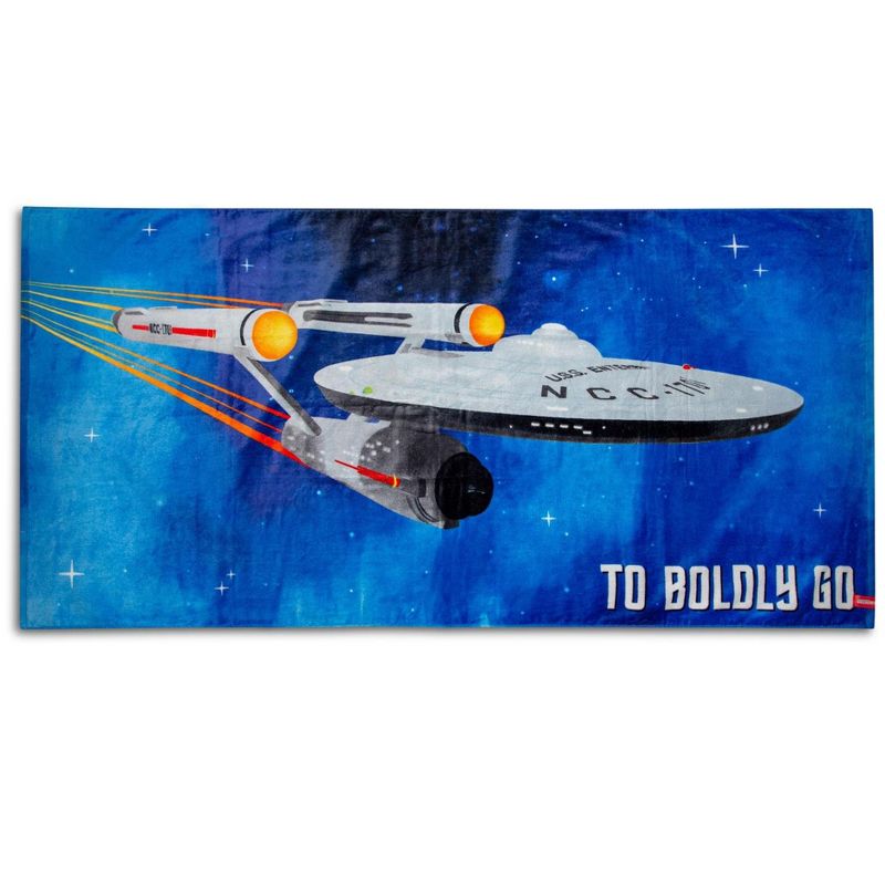 Robe Factory LLC Star Trek: The Original Series "Boldly Go" Beach Towel | 60 x 30 Inches
