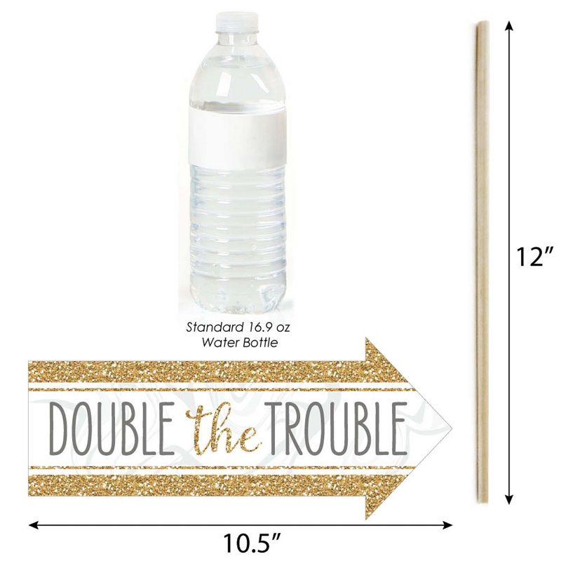 Big Dot of Happiness Funny It's Twins - Gold Twins Baby Shower Photo Booth Props Kit - 10 Piece