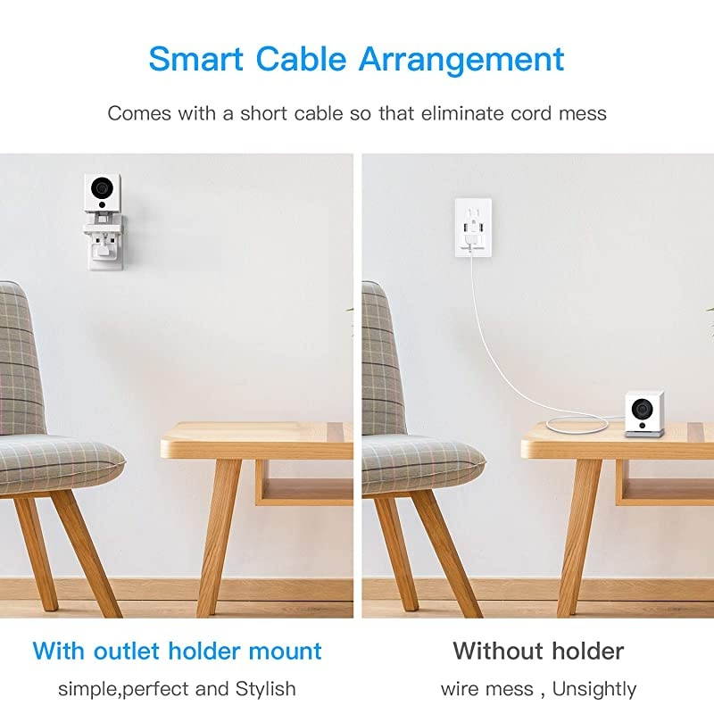 2Pack AC Outlet Mount Compatible with Wyze Cam Reliable mounting Alternative for Wyze Cameras and iSmartAlarm Spot Camera Support Stand