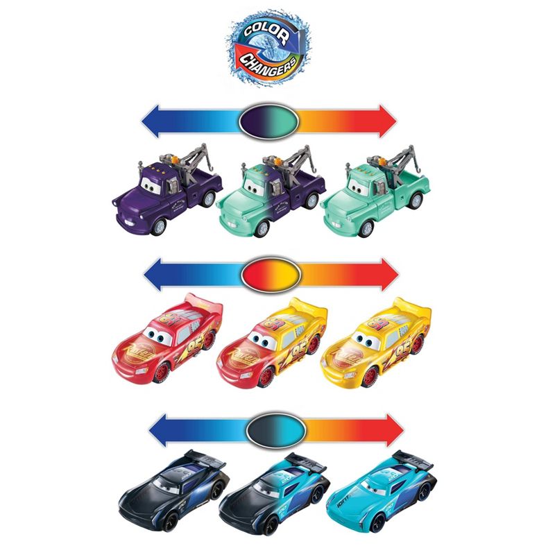 Disney Pixar Cars Color Changers Vehcile 3pk - Lightning McQueen, Mater, & Jackson Storm