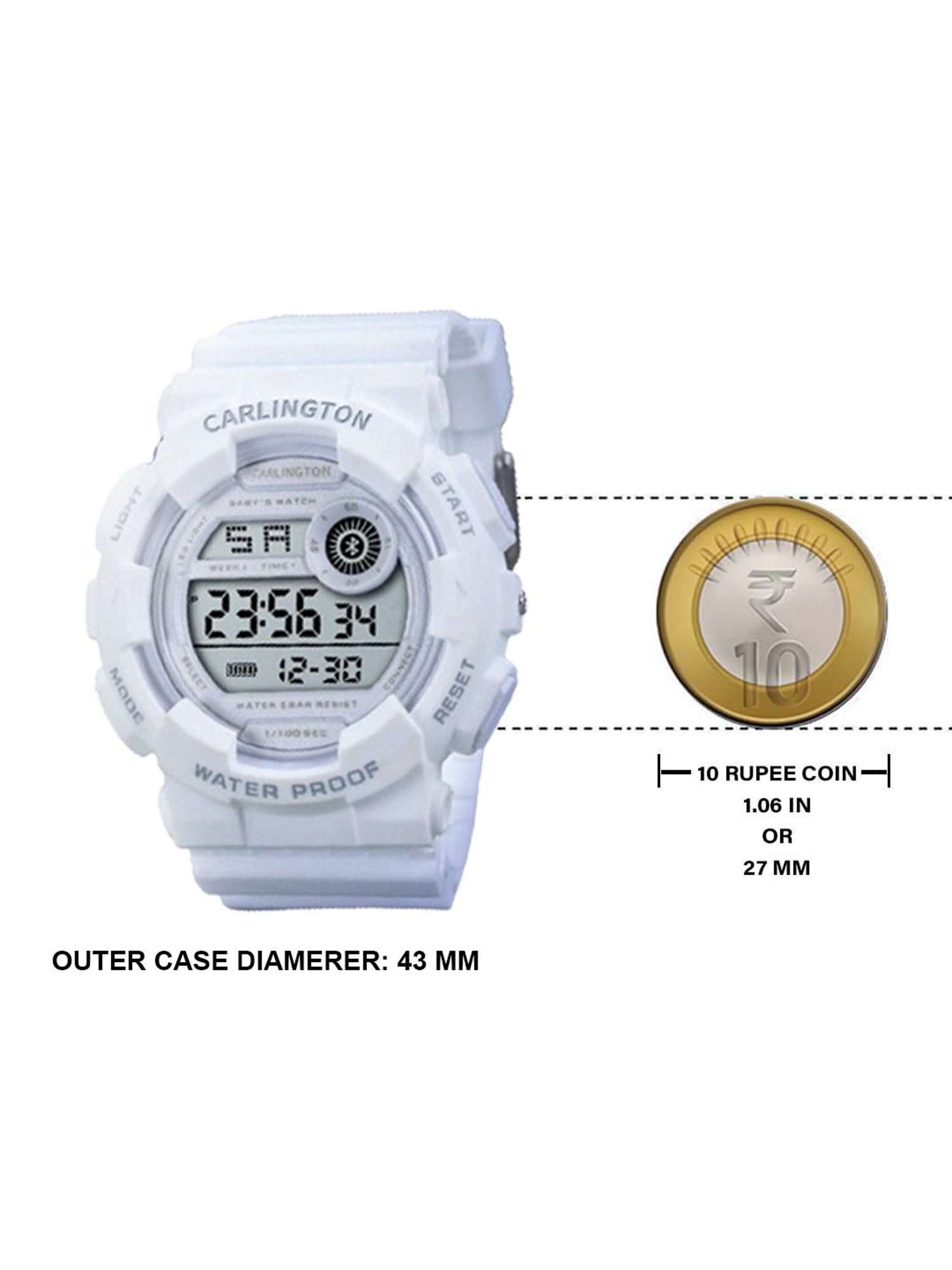 Carlington Junior 9121 White Unisex Digital Watch