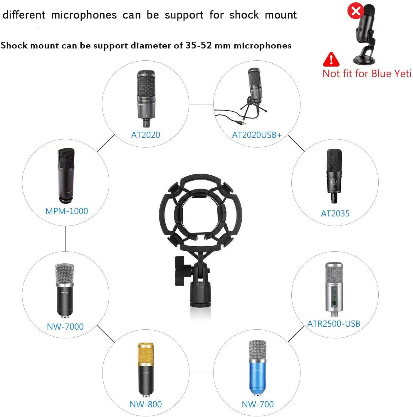 Desktop Microphone Arm Stand for Blue Yeti Snowball Ice Suspension Boom Scissor with Mic Filter, Mic Clip,Shock Mount, Adjustable Mic Boom Scissor Arm Stands,Radio Broadcasting and Recording