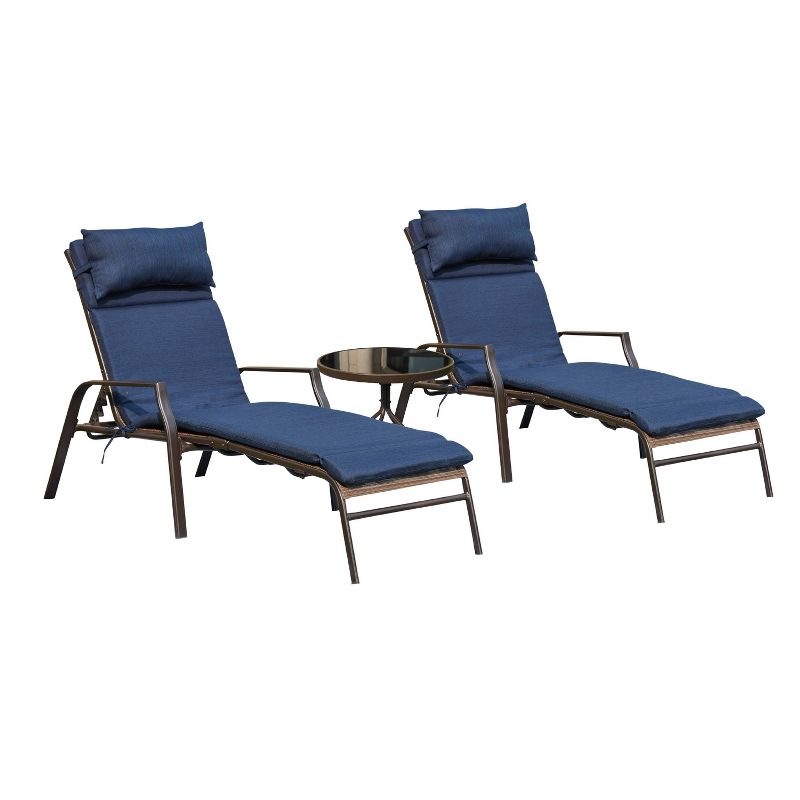 3pc Sling Reclining Patio Lounger - Patio Festival