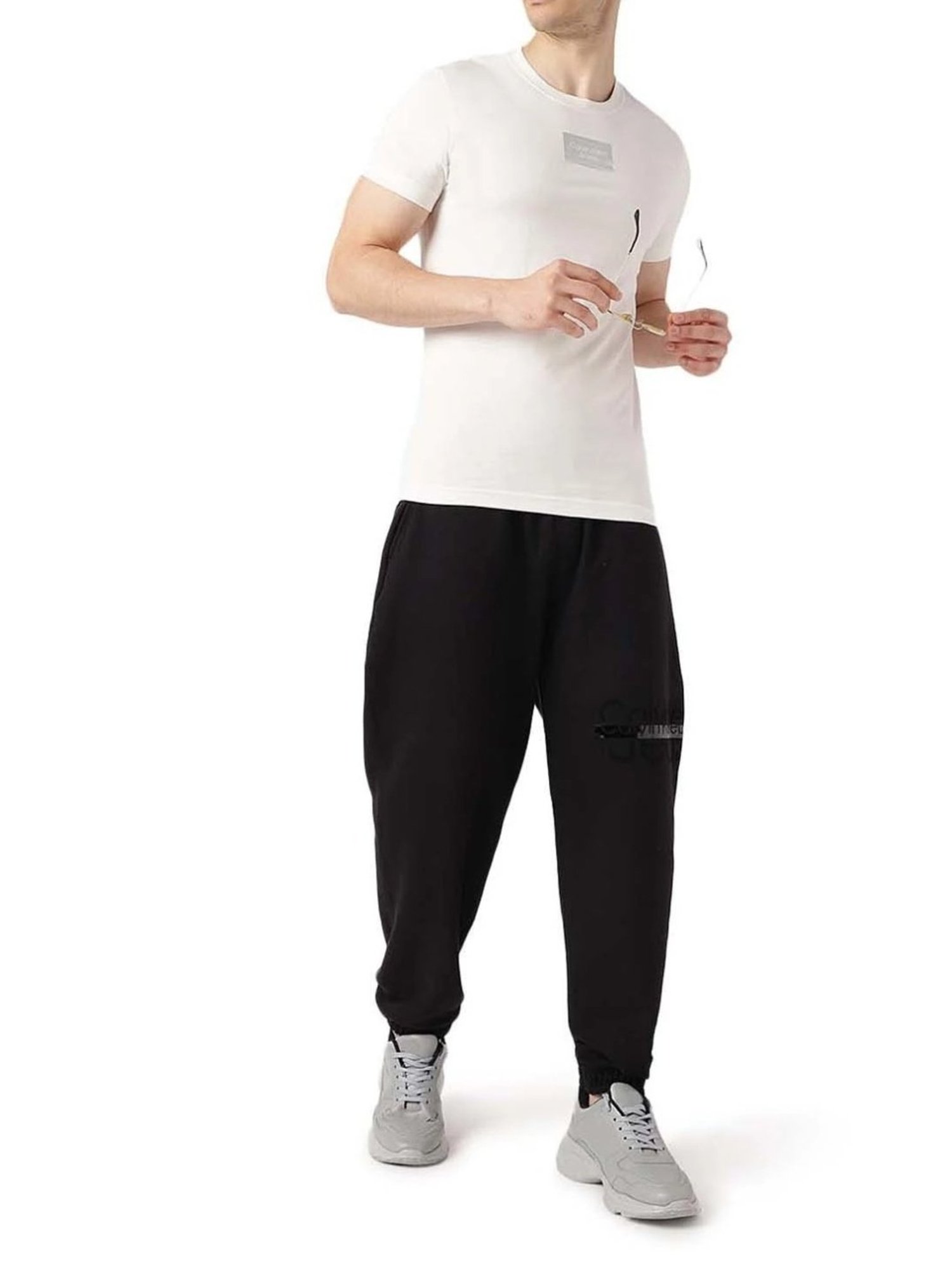 Calvin Klein Jeans Ivory Cotton Slim Fit T-Shirt