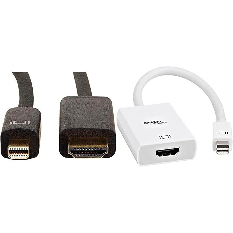 Mini DisplayPort to HDMI Display Adapter Cable 6 Feet Bundle with  Mini DisplayPort Thunderbolt to HDMI Adapter Compatible with Apple iMac and MacBook