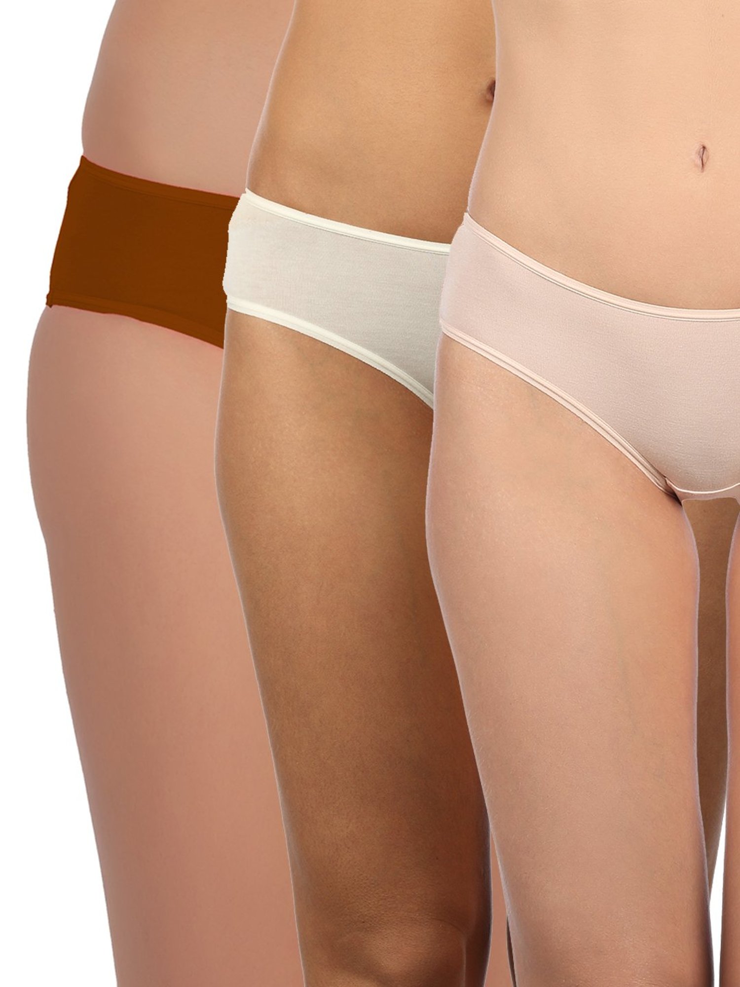 Triumph Beige & Brown Cotton Briefs - Pack Of 3