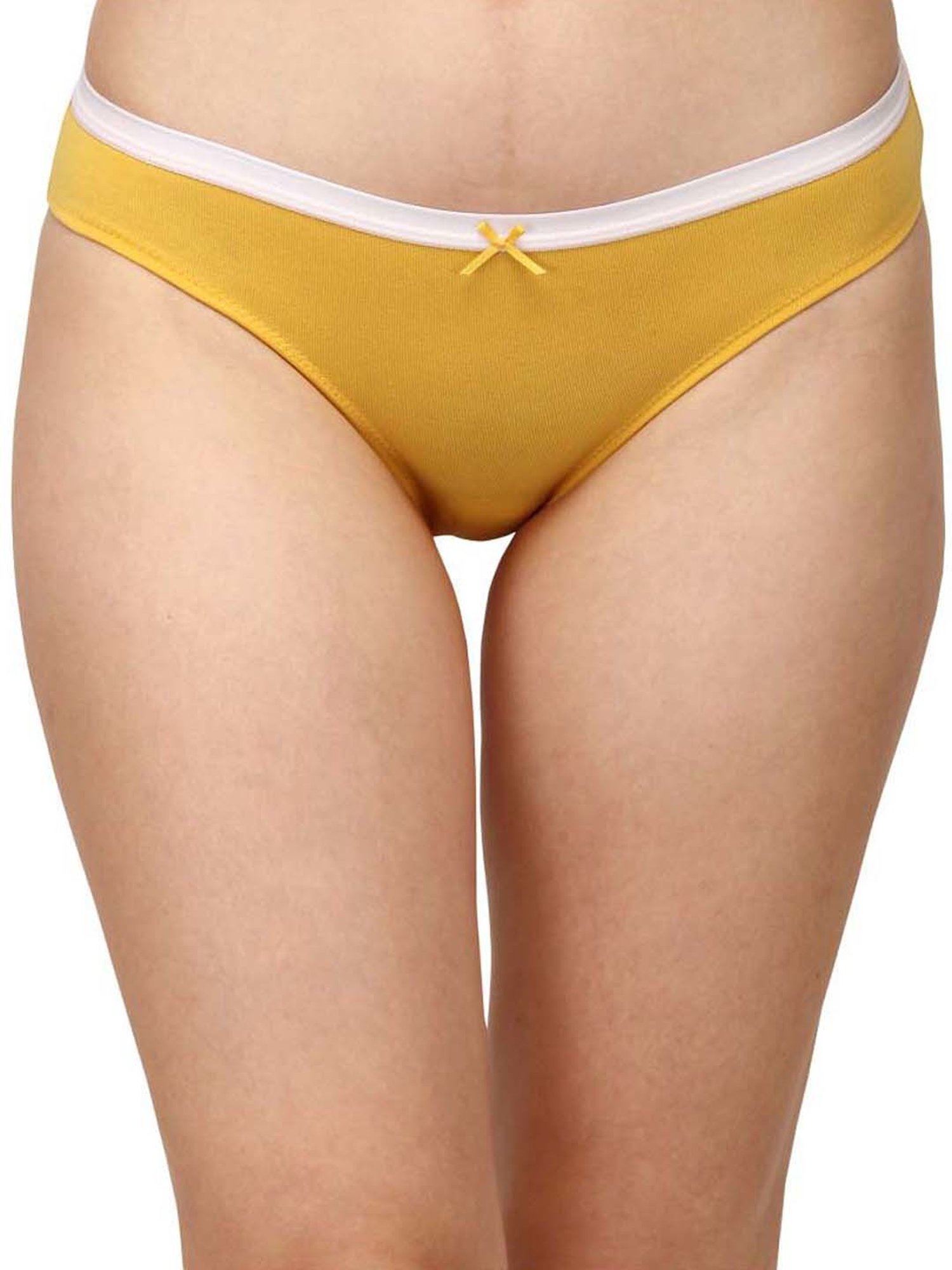 Soie White & Navy Cotton Printed Bikini Panties - Pack Of 6