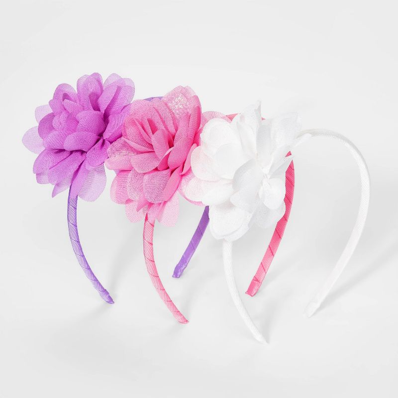 Girls' 3pk Chiffon Flower Headband - Cat & Jack™
