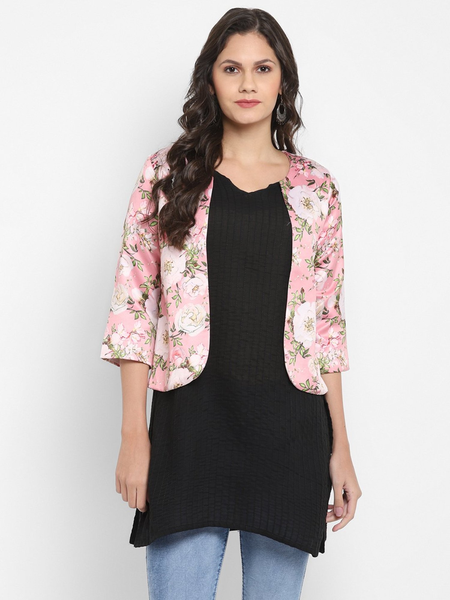 Hangup Pink Printed Shrug